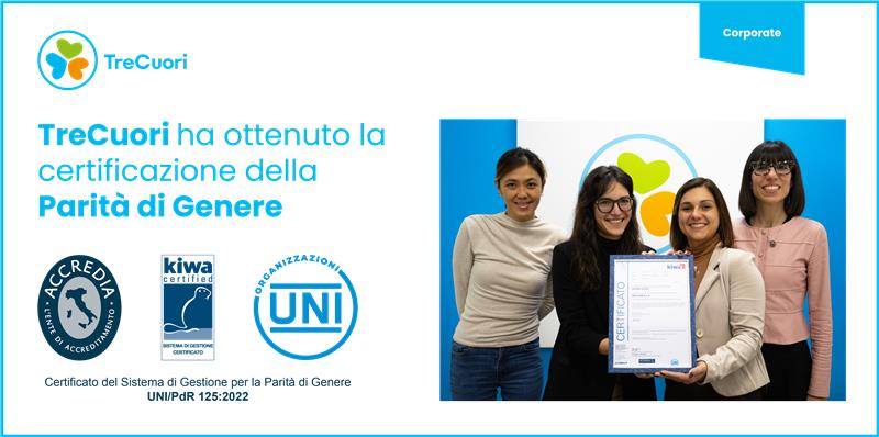 La parità di genere: TreCuori ne ha ottenuto la certificazione